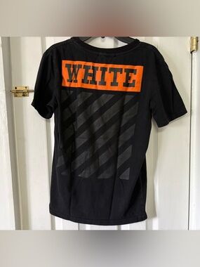 Off-White - Black Tee with Orange Logo (back)
